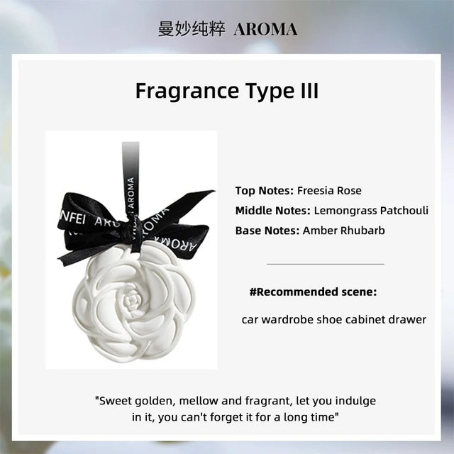 Car Hanging Air Freshener Beautiful White Flower Perfume for Car Styling Aroma Fresh Air Purifier Interior Decorations Ornament