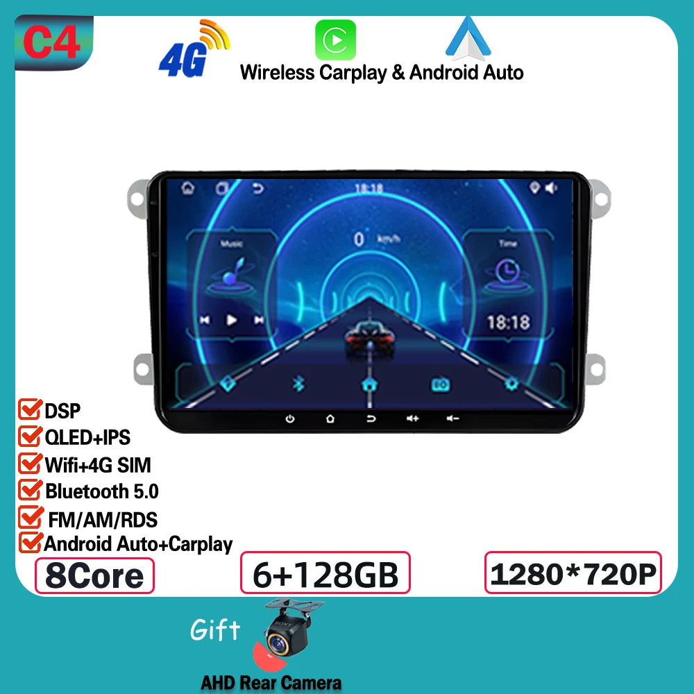 Android 15 car radio For Volkswagen VW CC Passat B7 Polo Golf 5 6 Jetta mk5 mk6 Video Player GPS wireless carplay Head Unit WIFI
