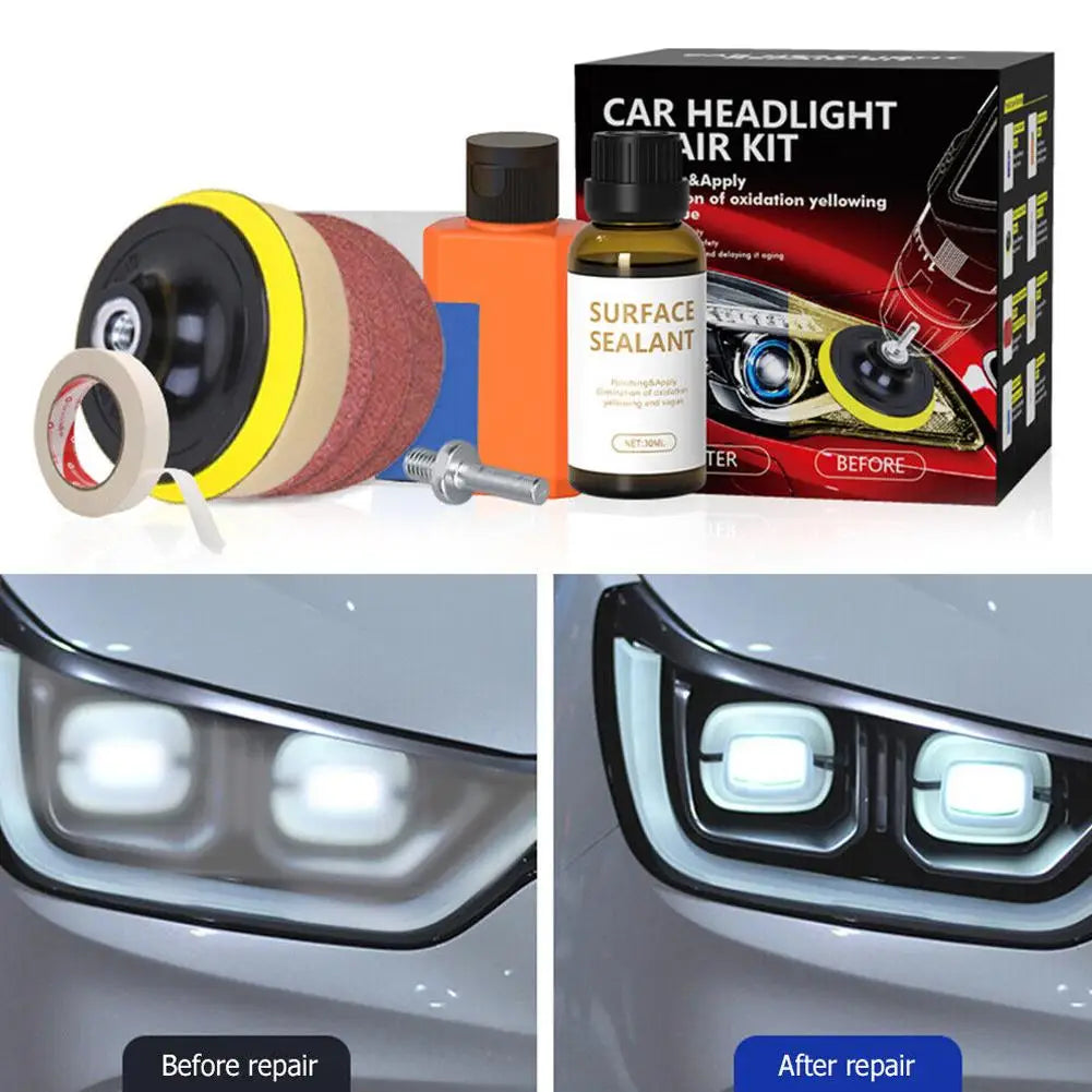 Car Headlight Repair Kit Car Lamp Shade Scratches Repair Polisher Restorer Polishing Paste Set  Refurbishment Cleaning Tool