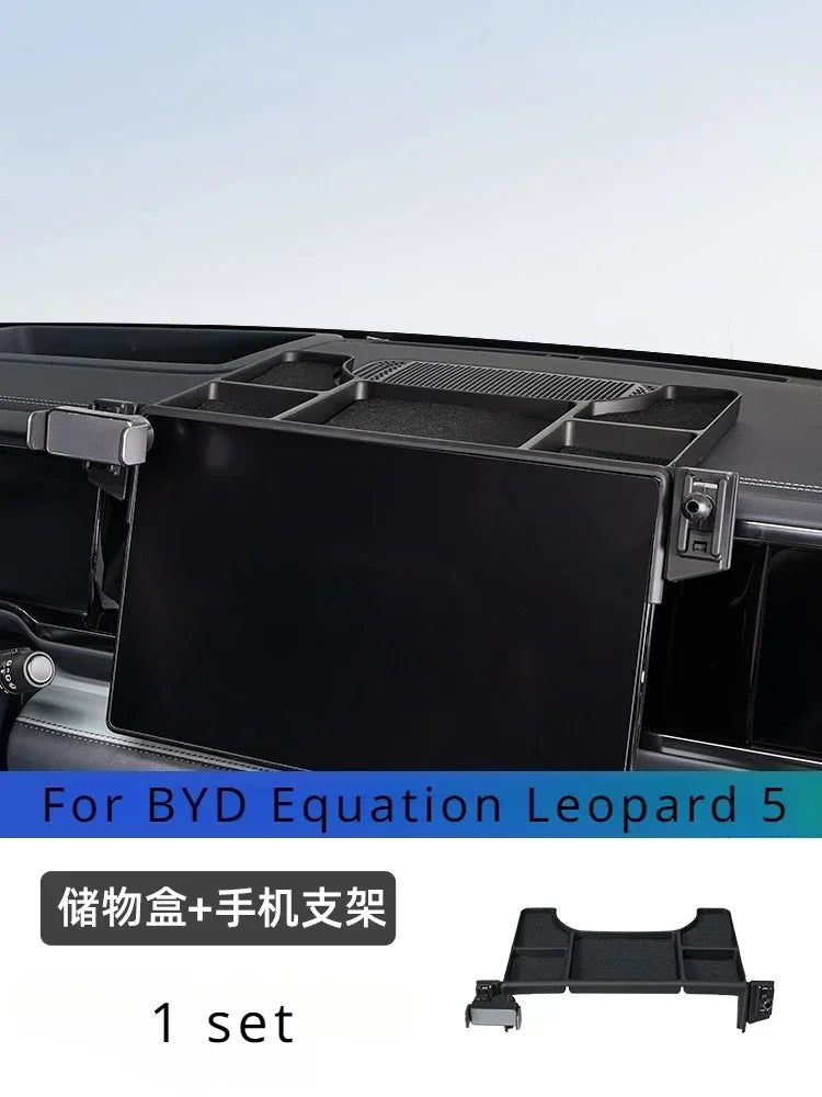 Car Navigation Cell Phone Holder Holder Center Screen Rear Storage Box  For BYD Leopard 5 Interior Refit Accessories