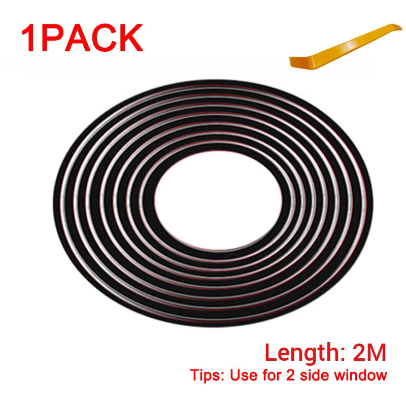 SEAMETAL Car Door Window Seal Strip Rubber V Shape Auto Side Window Gap Filler Weatherstrip Noise Insulation Protector Strips