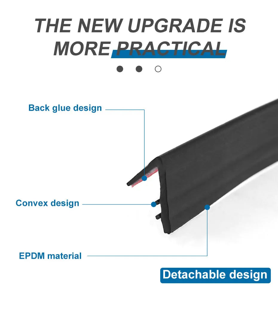 1PC Car Window Seal Strip Rubber Car Side Window Gap Filler Noise Insulation Waterproof Windproof 7-Shape Sealing Strips