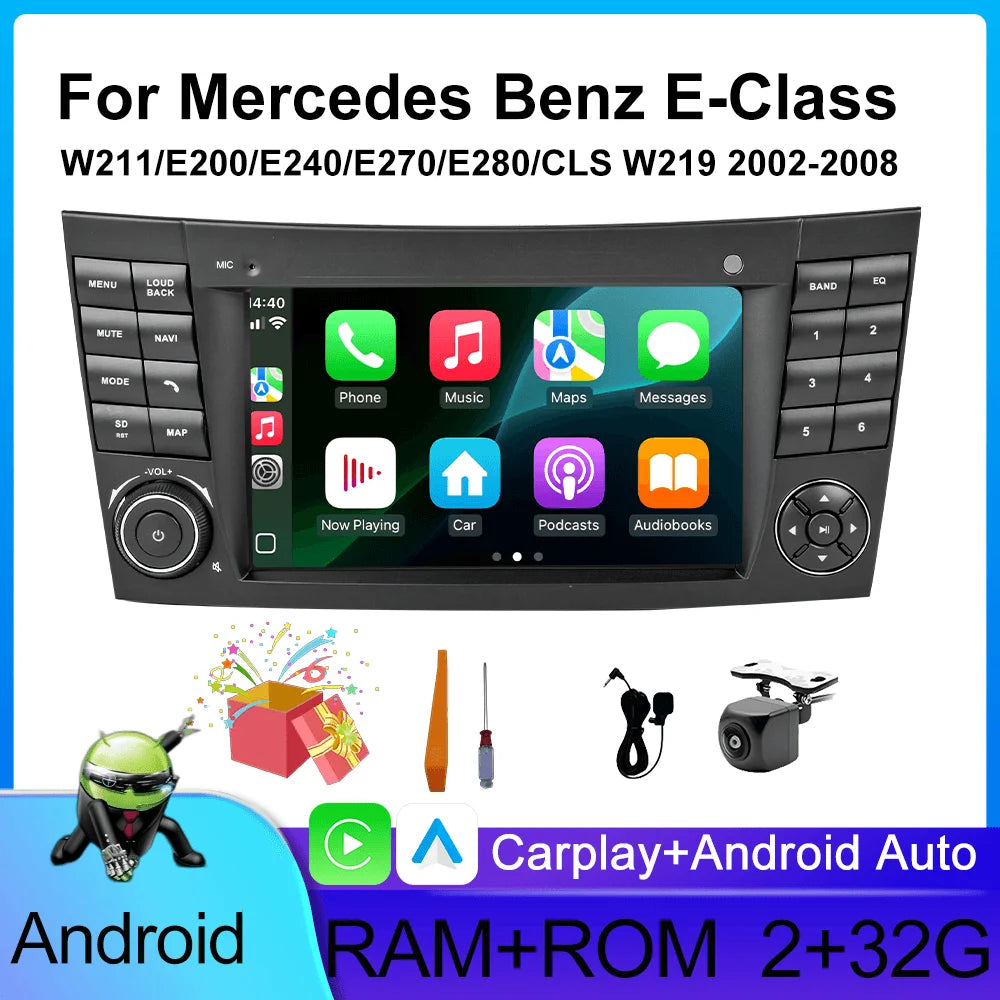 Android Radio For Mercedes Benz E-class W211 E200 E220 E300 E350 E240 E270 E280 CLS CLASS W219 Car Player Wireless Carplay Auto