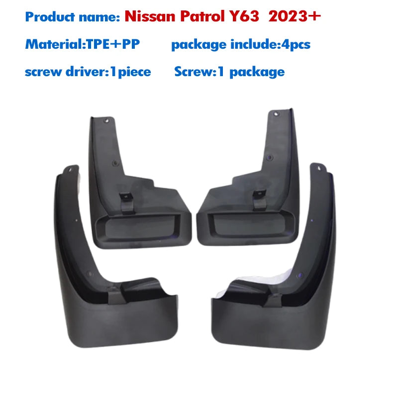 2023 2024 2025 FOR Nissan Patrol y63 Mudguard Fender Mud Flaps Guard Splash Mudflaps Car Accessories Front Rear 4pcs