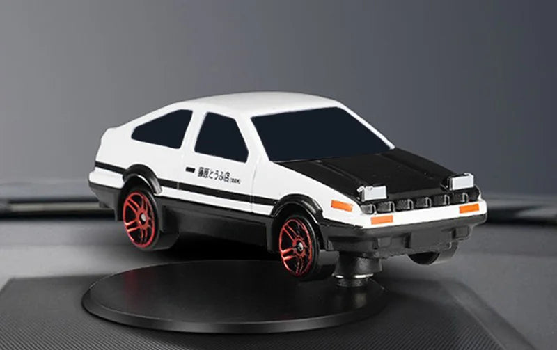 360° Rotating AE86 Car Dashboard Decor Swivel Ornament Mini Alloy Drift Motion Model Center Console Vehicle Interior Accessories