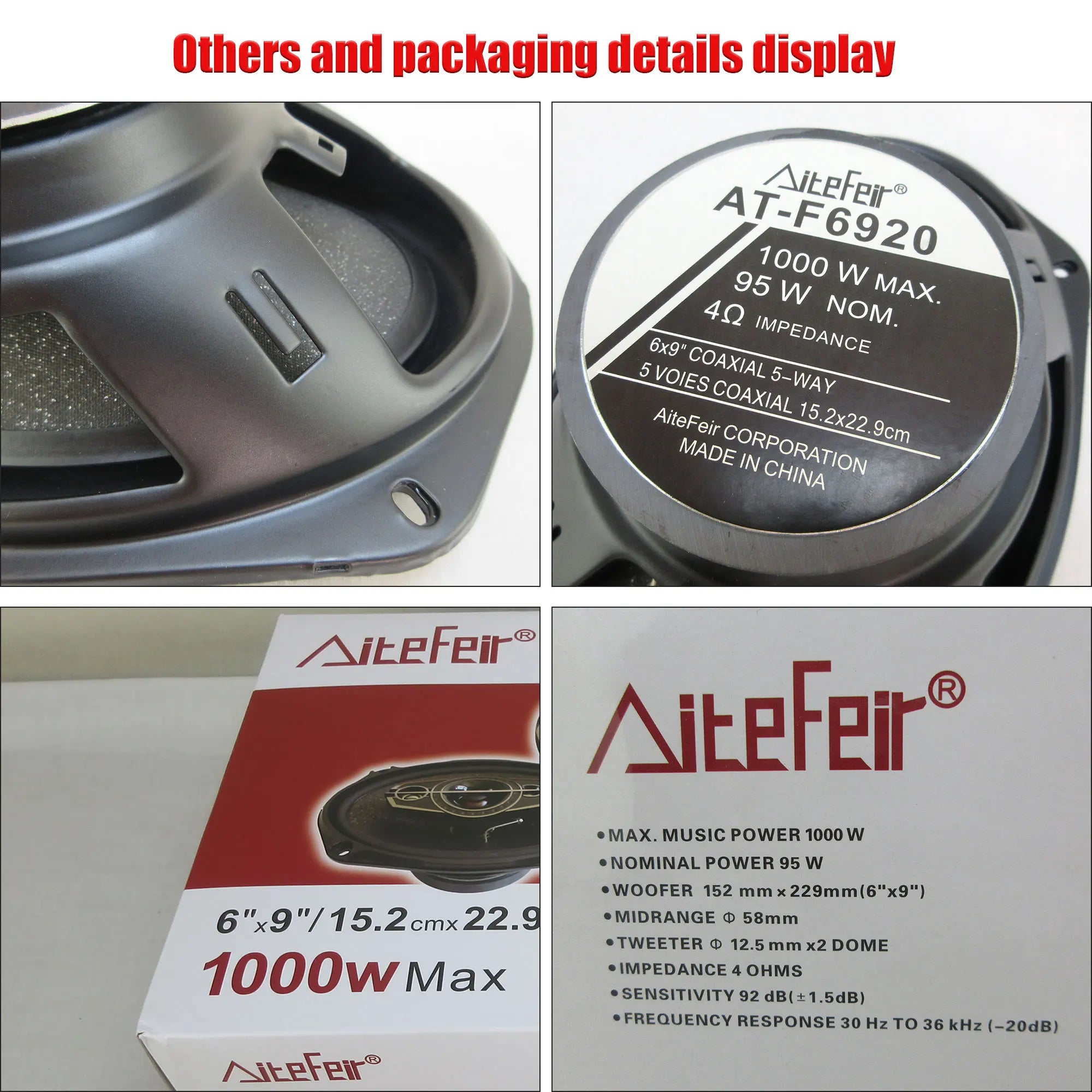6X9 Inch (2x100W)2000W 5 Way Stereo Car Speakers Hi-Res Audio Coaxial Connectivity Universal Flush Mount Design with App Control