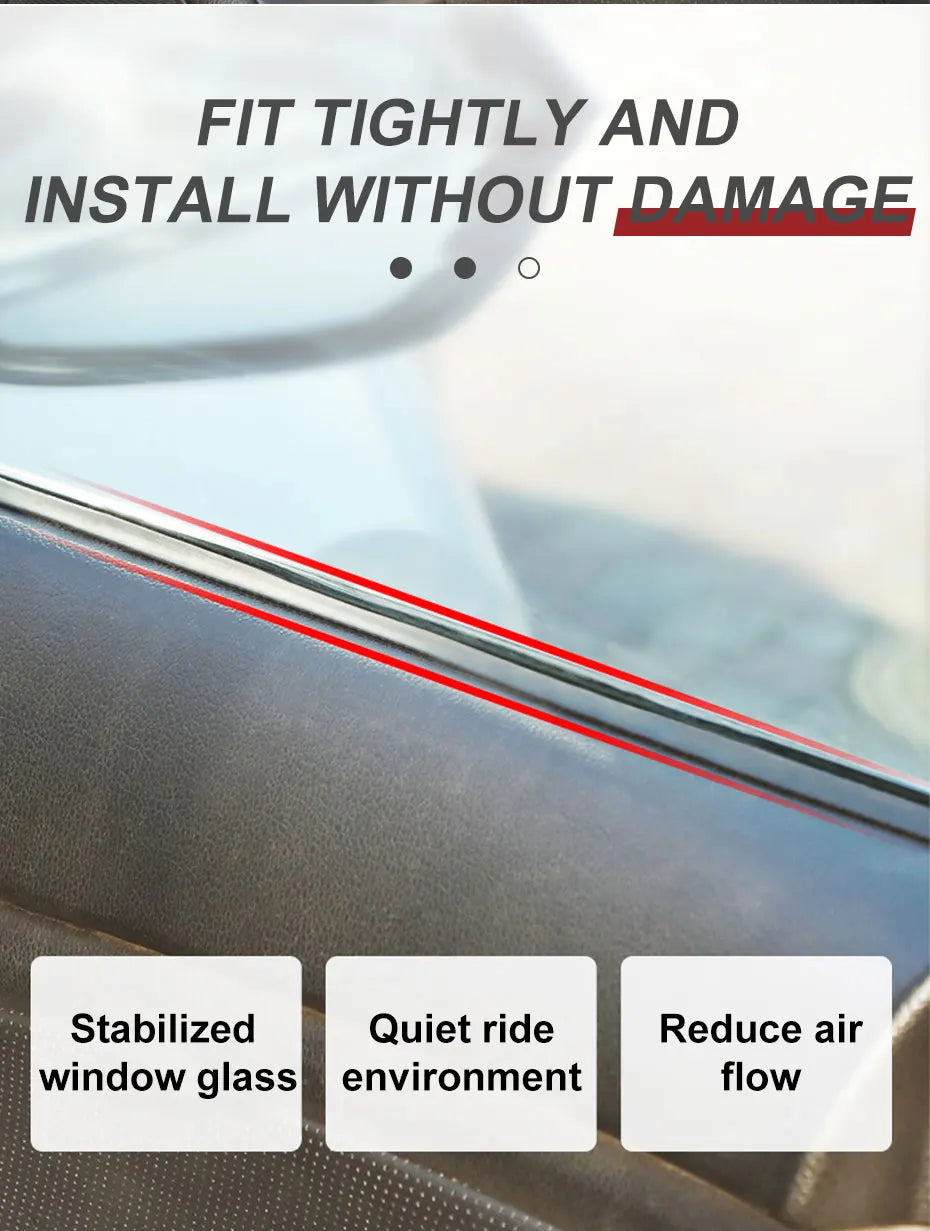 1PC Car Window Seal Strip Rubber Car Side Window Gap Filler Noise Insulation Waterproof Windproof 7-Shape Sealing Strips