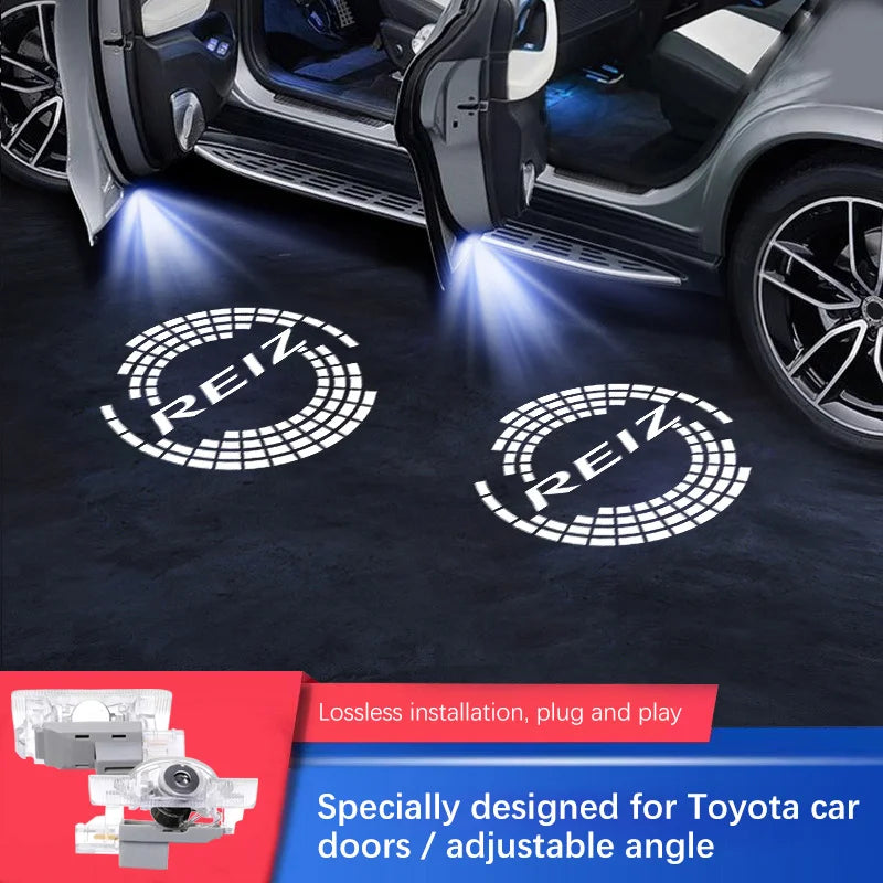 LED For Toyota Reiz Welcome Light Toyota Car Door Light 2pcs Reiz Courtesy Light For Toyota Reiz Mark X Prado Avalon Puddle Lamp