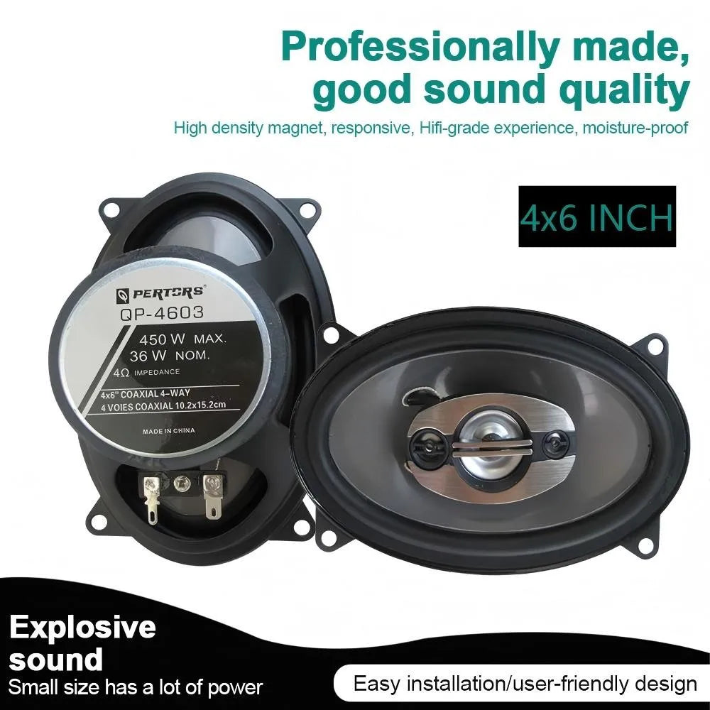 Q-PERTORS 2PCS 6X9inch 5-Way Coaxial Car Stereo Speakers Full Frequency 2X750W Power for Audio System Retrofit