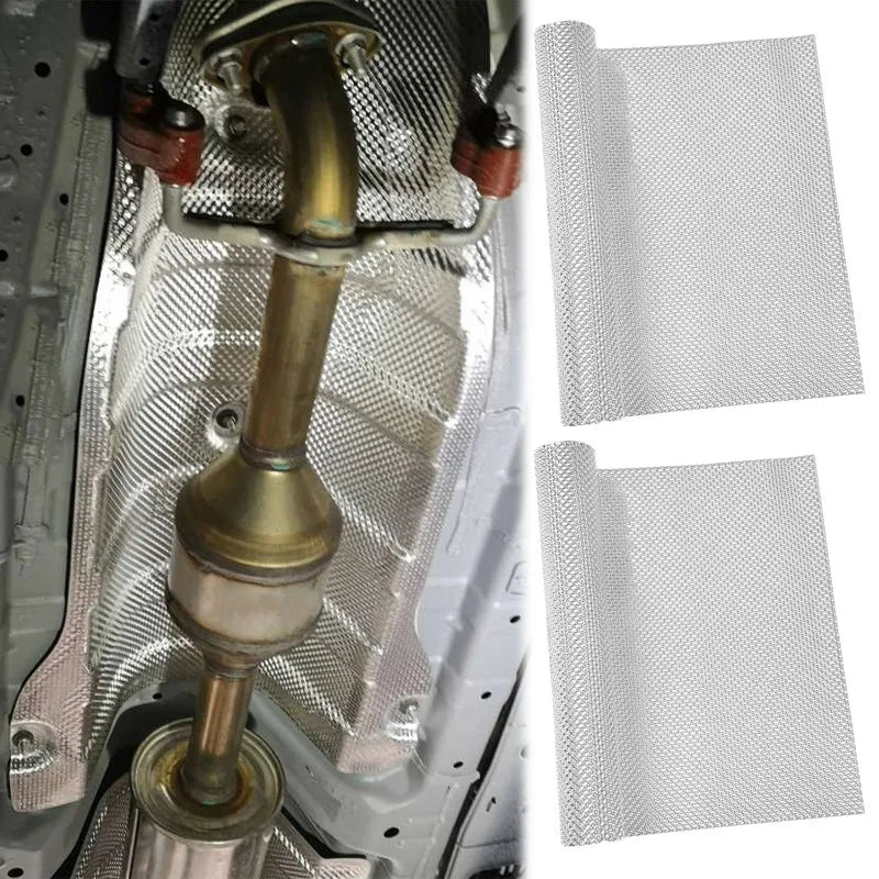 Silver Embossed Aluminum Heat Shield Exhausts Electrical Turbo Heat Insulation Auto Temperature Isolated Sticker Exhaust Systems
