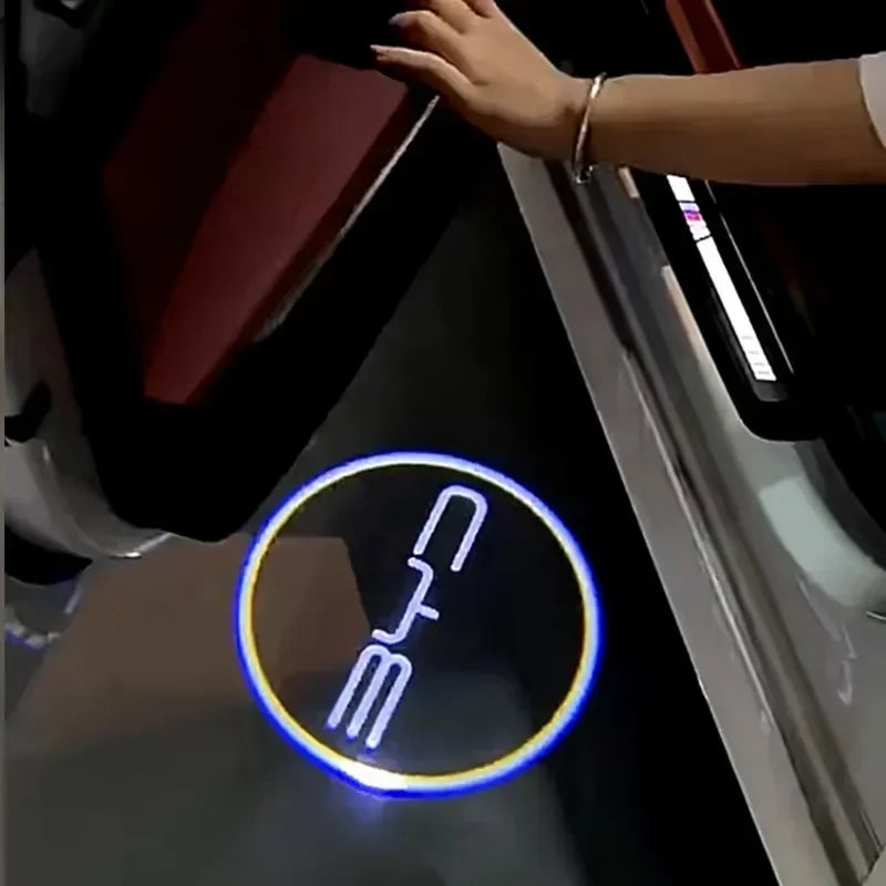 2PC Wireless Led Car Door Welcome Laser Projector Logo Shadow Night Light Car Styling Courtesy Lamp Car Accessories Kits For BYD