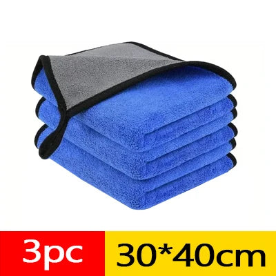 1/3/6pcs Microfiber Car Washing Towel Soft Quick Drying Windows Mirrors Wiping Rags Home Double Layer Cleaning Cloths