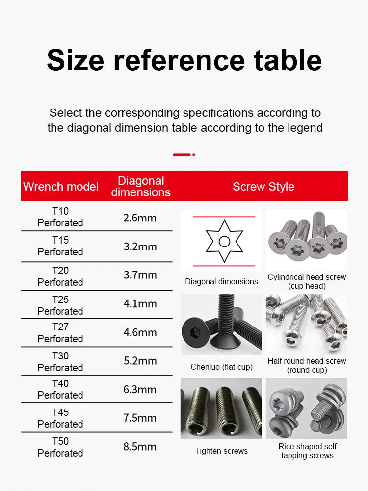 9Pcs Torx Star Wrench Kits Set Allen Keys Hexagon Spanner Key Set Plum Blossom Dual End L Type Star Screwdriver Hand Repair Tool