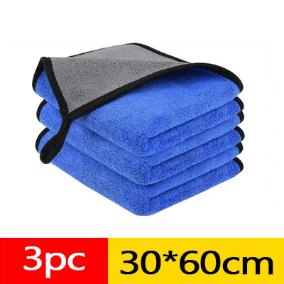 1/3/6pcs Microfiber Car Washing Towel Soft Quick Drying Windows Mirrors Wiping Rags Home Double Layer Cleaning Cloths