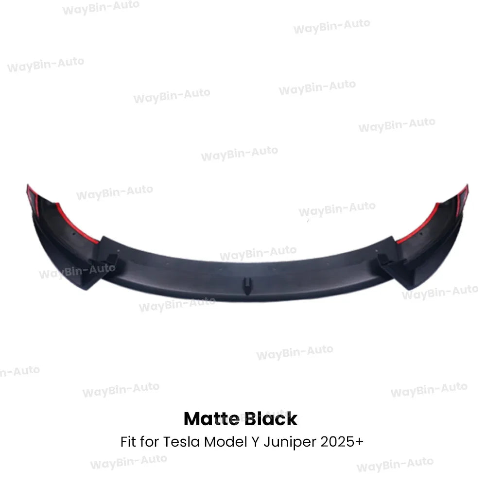 For 2025+ Tesla Model Y Juniper Front Bumper Lip Front Guard Trim Spoiler ABS Black Carbon Body kit Front Lip Accessori auto