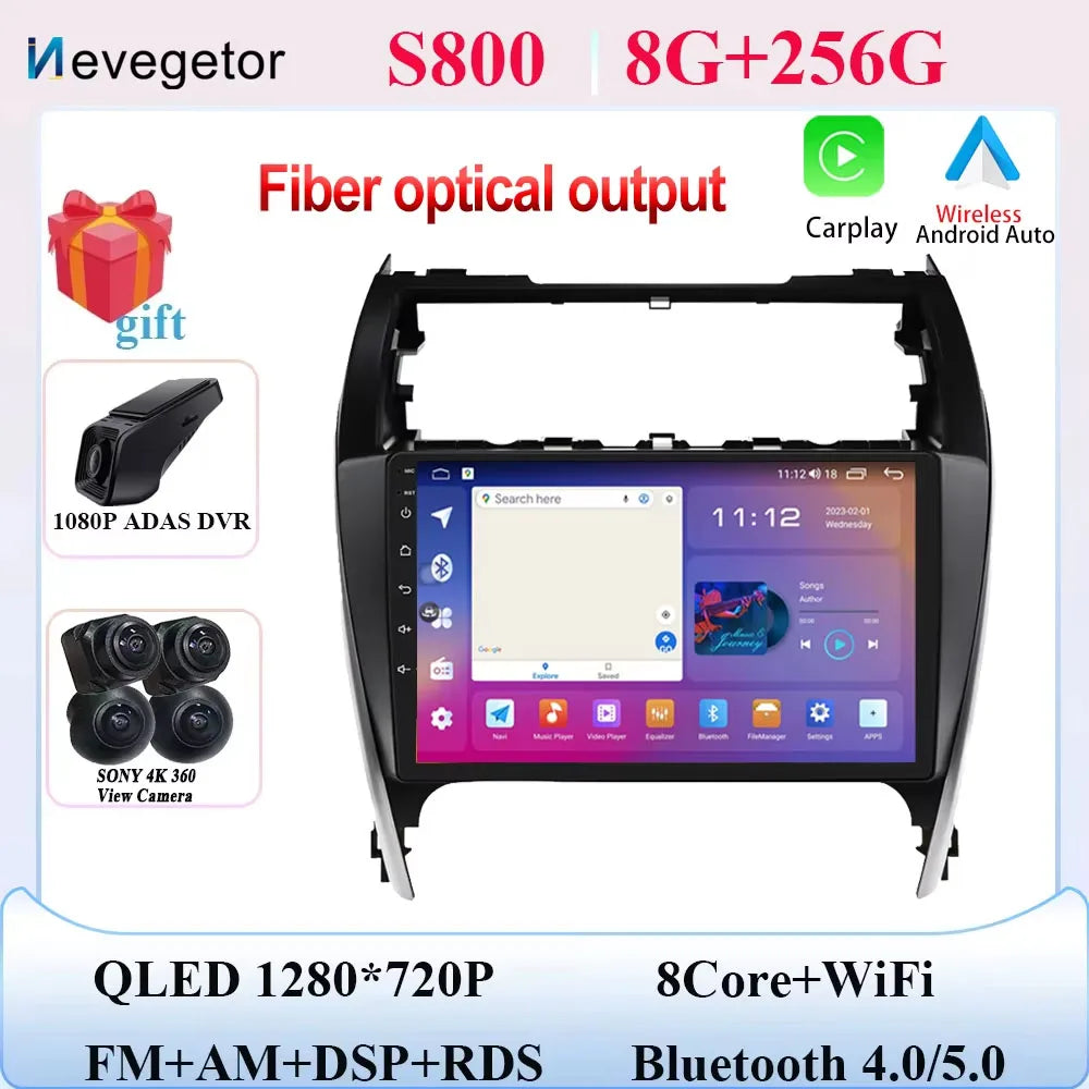 Android 15 For Toyota Camry 7 XV 50 55 2012 2013 2014-2015 2016 2017 Multimedia Carplay Car PlayerNavigation Screen GPS Radio