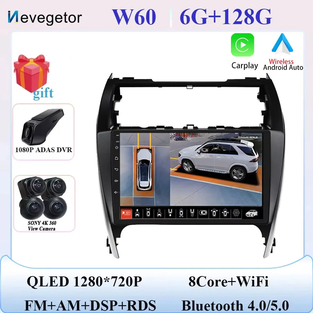 Android 15 For Toyota Camry 7 XV 50 55 2012 2013 2014-2015 2016 2017 Multimedia Carplay Car PlayerNavigation Screen GPS Radio