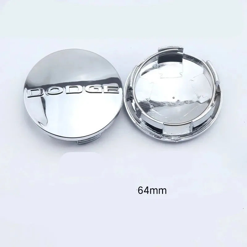 4pcs x 64mm Car Logo Wheel Center Hub Caps Rim Cover Emblem Sticker For Dodge Charger Challenger Hell Cat SRT Chrysler 300C