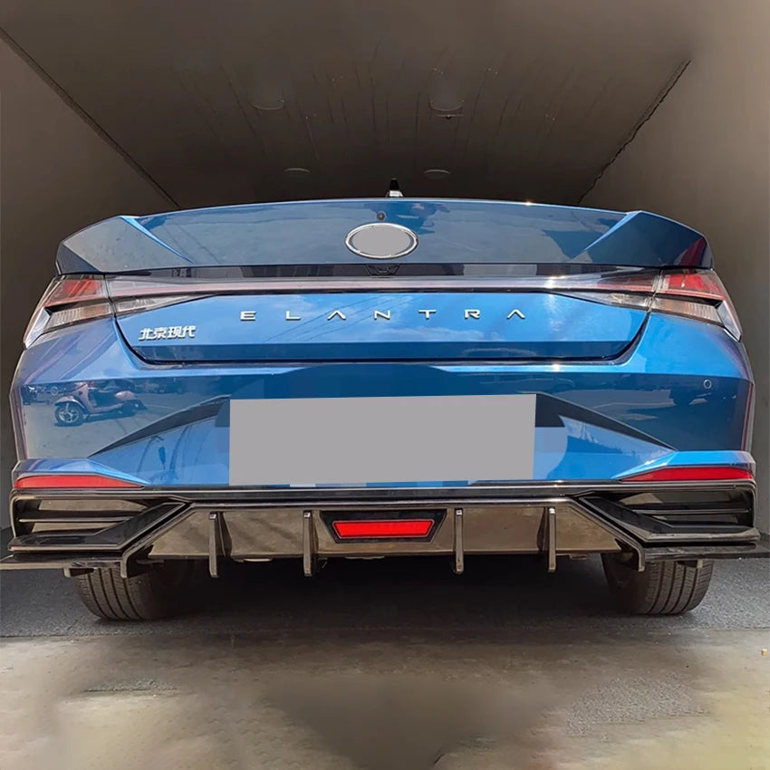 For Hyundai Elantra 2021 2023 2025 Rear Bumper Diffuser Splitter Chin Spoiler Exhaust Pipe Bodykit Car Tuning Accessories