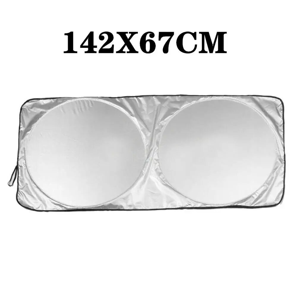 Car Windshield Sun Shade with Storage Pouch | Durable Material Car Sun Visor ,Sun Heat Protection | Car Interior Accessories