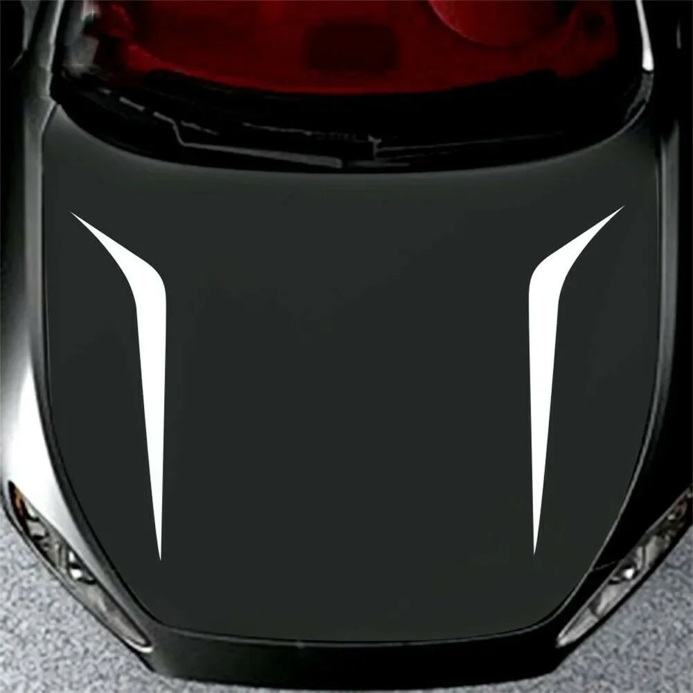 2Pcs Car Hood Stickers Auto Hood Stripes Sticker DIY Bonnet Decor Accessories For BMW Honda Toyota Car Stickers And Decals NEW