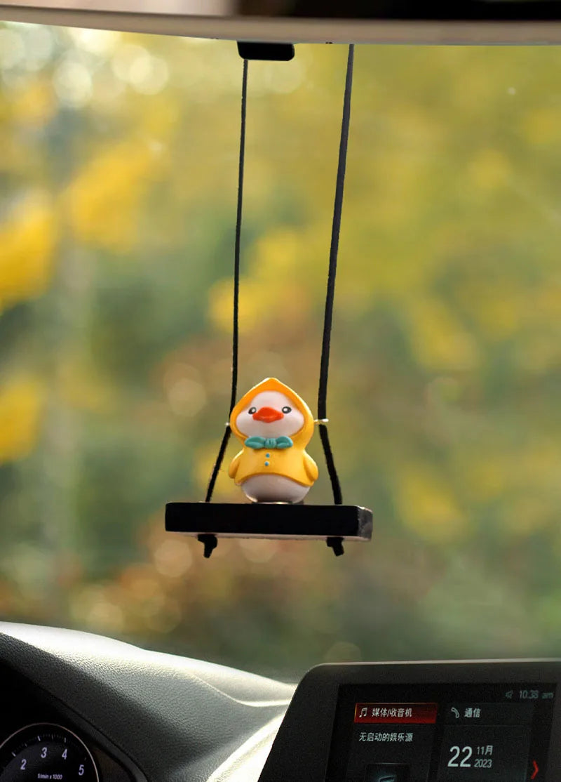1Pcs Cartoon Animal Car Pendant  Auto Rearview Mirror Hanging Ornaments for Woman Girls Car Interior Accessories Lucky Gifts