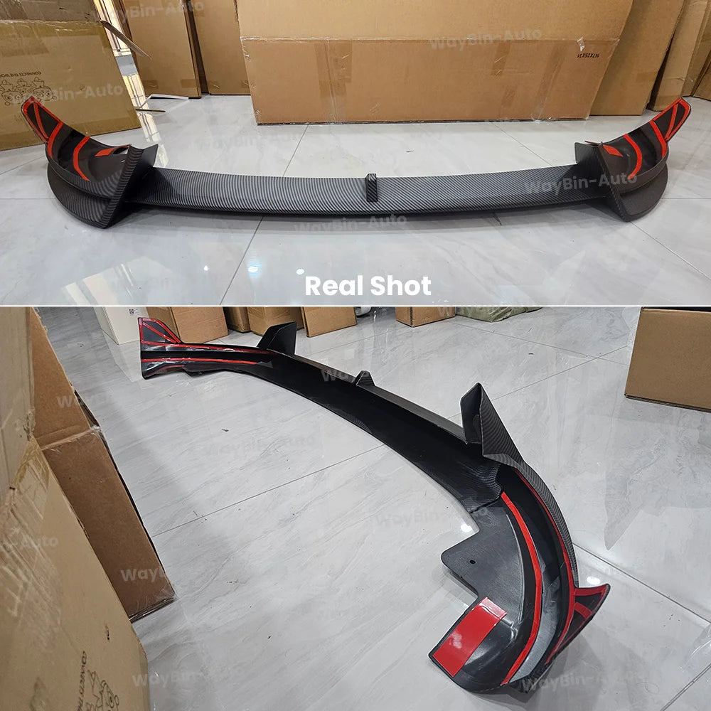 For 2025+ Tesla Model Y Juniper Front Bumper Lip Front Guard Trim Spoiler ABS Black Carbon Body kit Front Lip Accessori auto