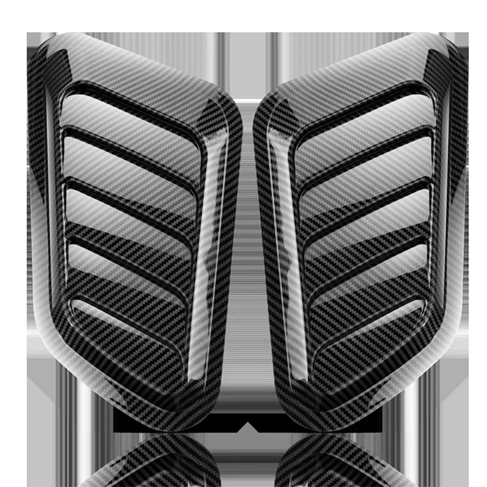 2PCS Car Hood Tuning Decoration Stickers Universal Air Intake Auto Hood Scoop Bonnet Vent Cover Carbon Fiber Decoration Styling