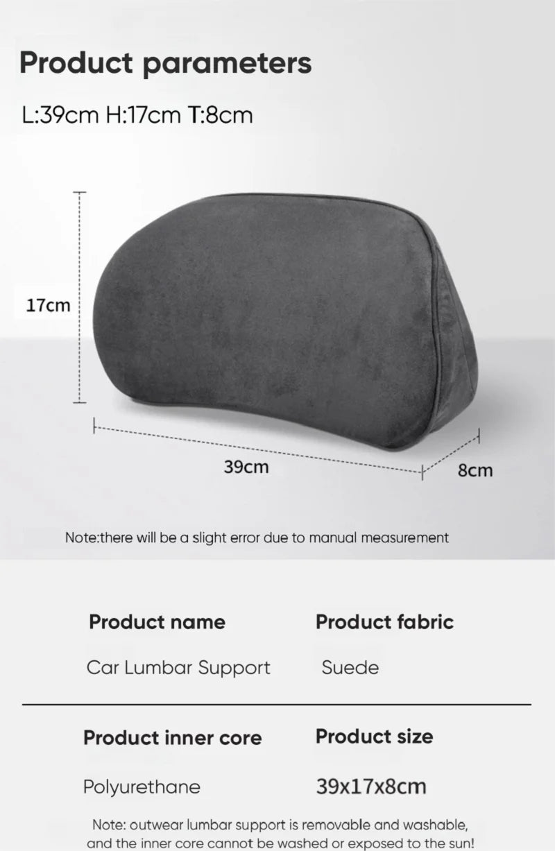 Lumbar Support Pillow for Car Memory Foam Lumbar Pillow for LOwer Back Pain Relief Back Cushio for Driving