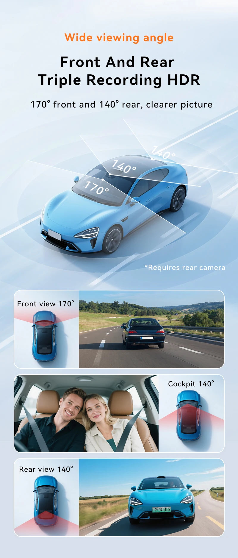 4 Channel Car DVR Dash Camera 4K Front and Rear Cam 2.4INCH 360 Dash Cam 4k*1080P 4 Lens Video Recorder Support 24H Parking