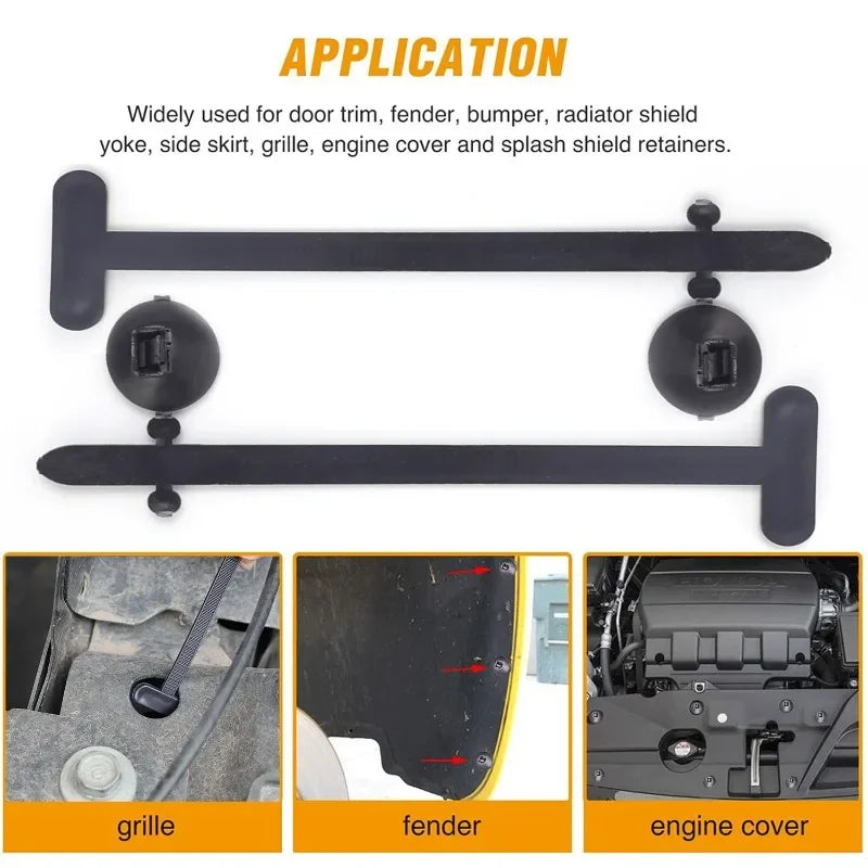 Nylon Universal Cable Tie Buckle Heavy Duty Self-Locking Zip Ties Holder with Pin Fasteners Car Body UV Resistant Zipties
