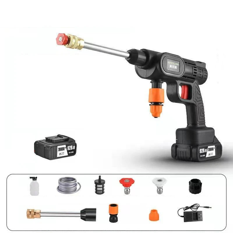 Portable Wireless High Pressure Car Washer Water Gun Strong Power Household Lithium Battery Rechargeable Washing Machine Tools