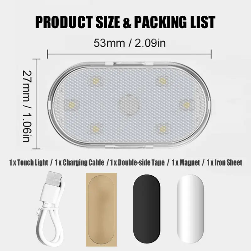 Car Interior Ambient Light USB Rechargeable Cabinet Light Room Decor RGB Lights Atmosphere LED Lamp Magnet Wireless Light