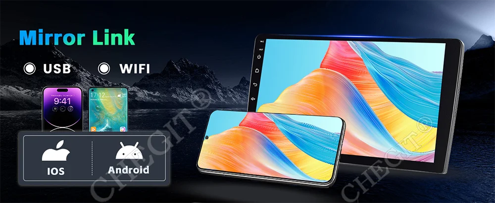7/9/10inch 2 Din Car Audio Android 13 4/8Core Android auto Carplay 64G Automotive Multimedia Player BT Car intelligent Systems