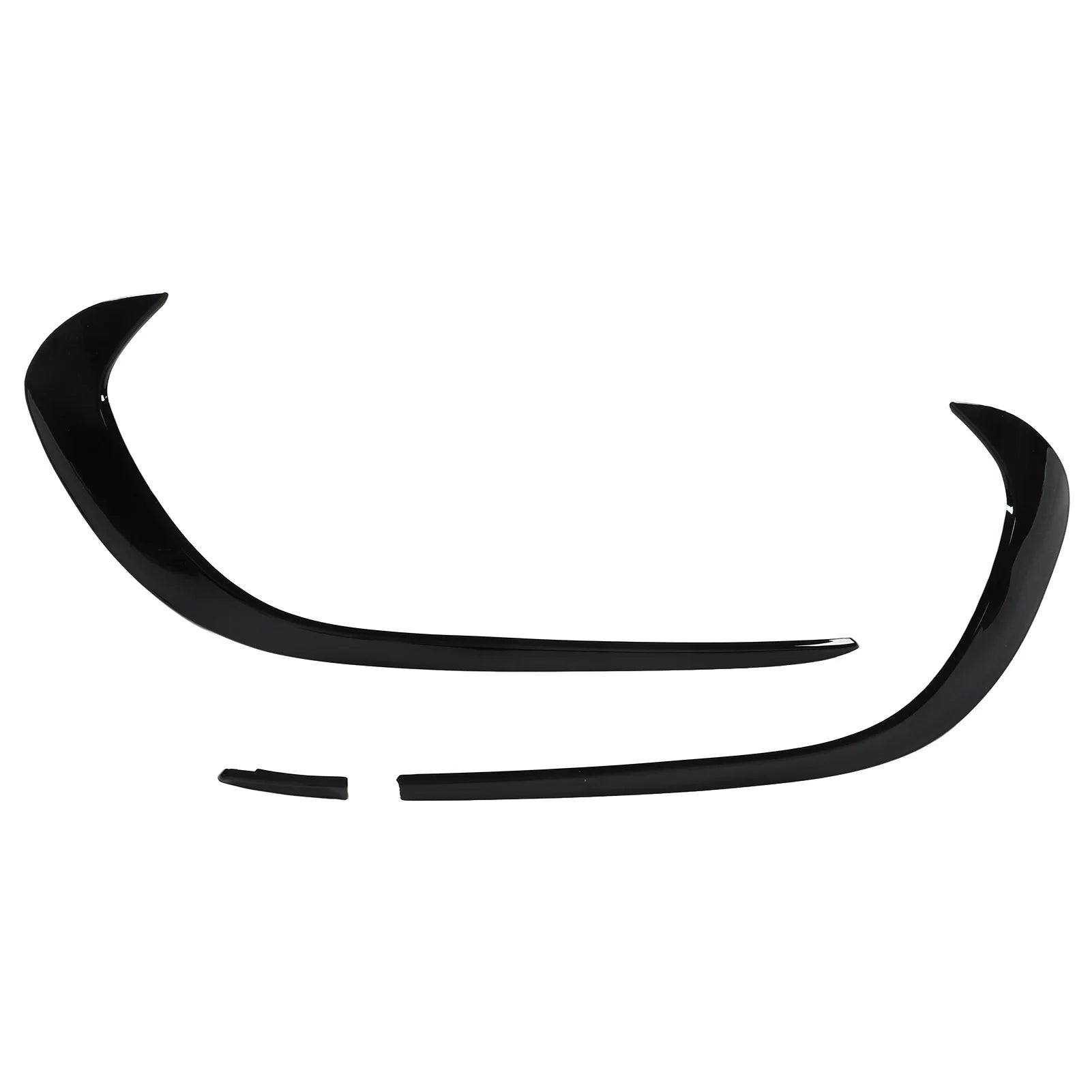 3pcs Glossy Black Front Bumper Spoiler Splitter Trim Replacement for Mercedes‑Benz A‑Class W176 AMG‑Line A45 2015 2016 2017 2018