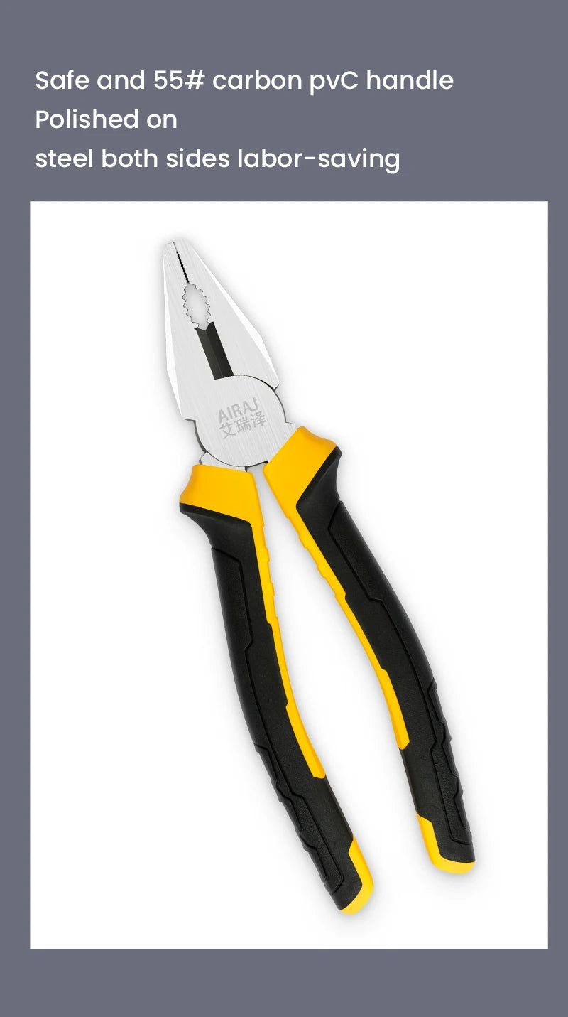 AIRAJ 6/8 Inch Wire Pliers Sharp Large Opening Stripping Pliers Industrial Grade Multifunctional Hardware Manual Tools