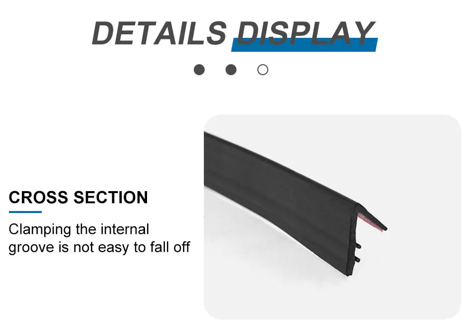 1PC Car Window Seal Strip Rubber Car Side Window Gap Filler Noise Insulation Waterproof Windproof 7-Shape Sealing Strips