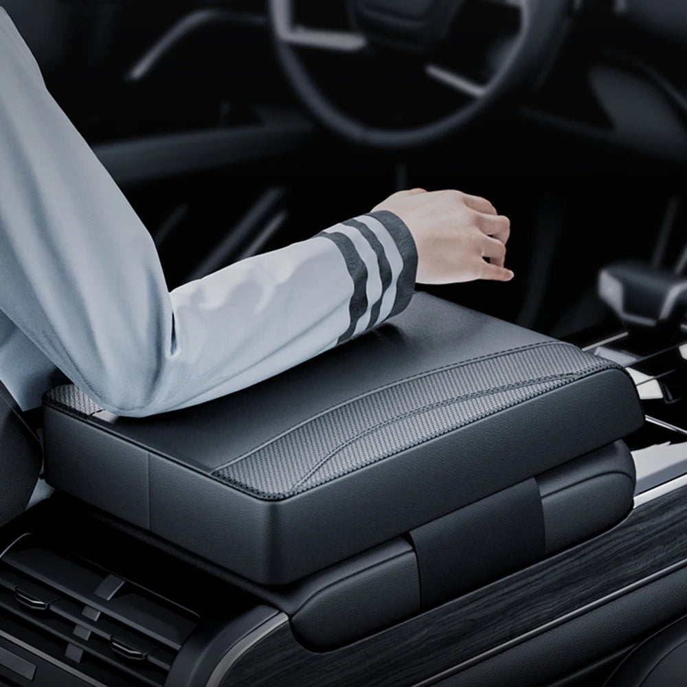 Adjustable Leather Armrest Cushion Arm Rest Box Armrest Box Height Pad Car Armrest Pad Auto Seat Gap Organizer Elbow Supportor