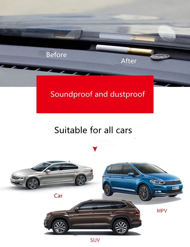 1.6M Car Rubber Sealing Strip Auto Dashboard Sealing Strip Noise Sound Insulation Rubber Strips Universal for Weatherstrip