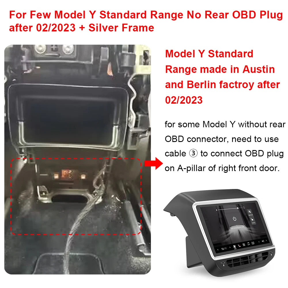 VJOYCAR Newest 8.8inch 4K HD Rear Display for Tesla Model Y 3 WIFI Entertainment Screen Qualcomm Chip 4-Direction Airlet Adjust