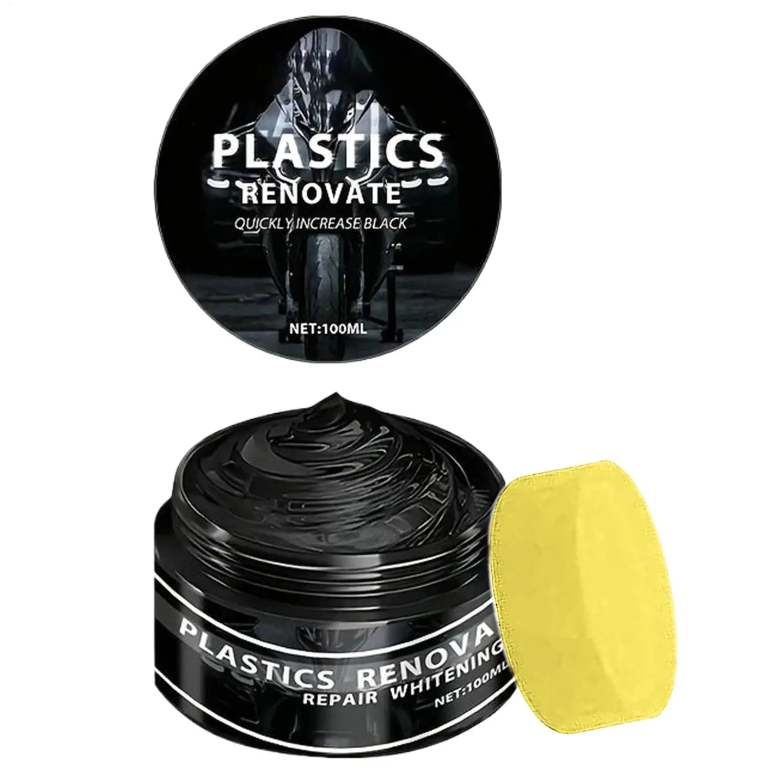 Car & Motorcycle Renovation Wax Plastic & Rubber Repair Cream - Nano Enhanced Black Car Wax Renovation Wax Interior Restorer