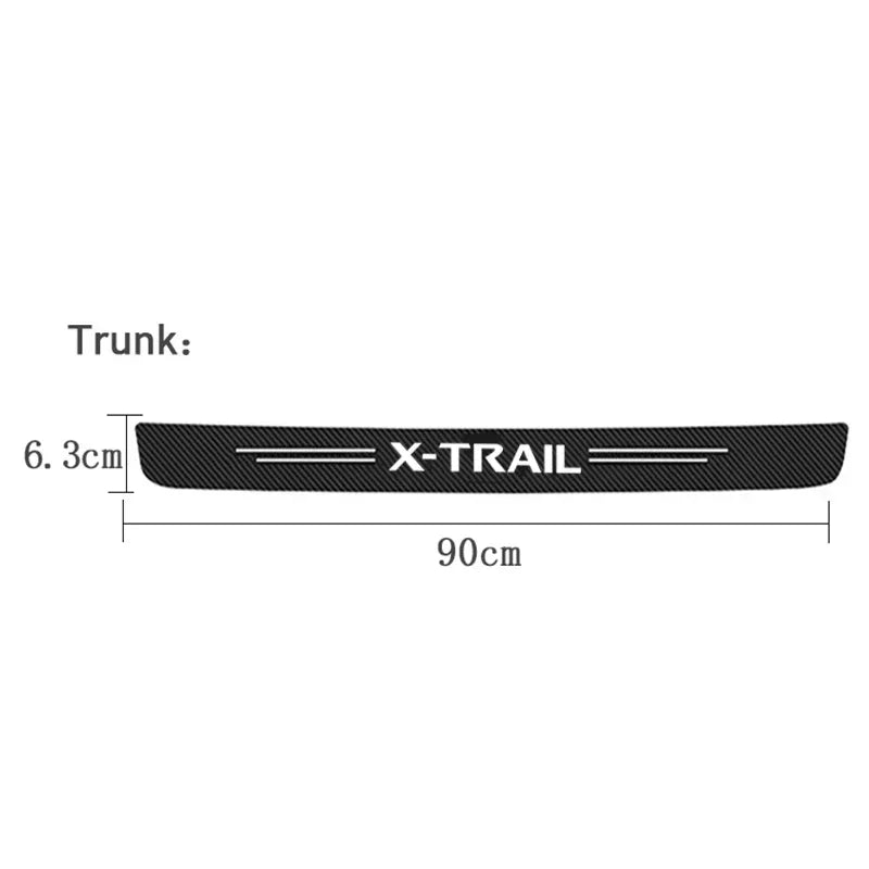 Carbon Fiber Car Door Sill Threshold Anti Protective Stickers Decals For Nissan X-Trail Rear Trunk Bumper Anti Scratch Strips