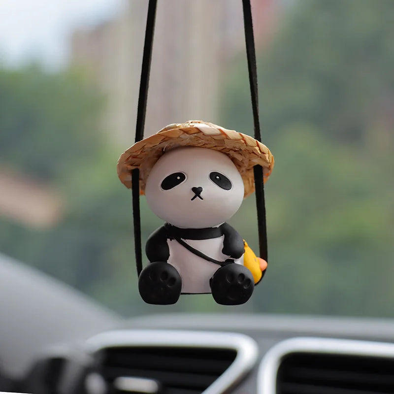 1Pcs Cartoon Animal Car Pendant  Auto Rearview Mirror Hanging Ornaments for Woman Girls Car Interior Accessories Lucky Gifts