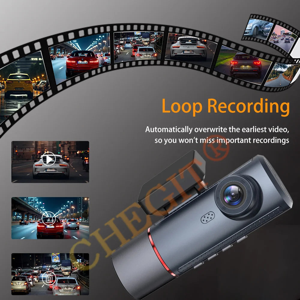 3 Lens Car DVR 4K WIFI GPS Car Dash Cam Video Recorder 1080P inside Front and Rear View Cameras 24H Parking Monitor Black Box