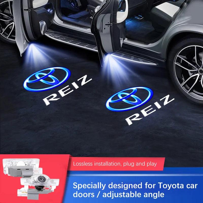 LED For Toyota Reiz Welcome Light Toyota Car Door Light 2pcs Reiz Courtesy Light For Toyota Reiz Mark X Prado Avalon Puddle Lamp