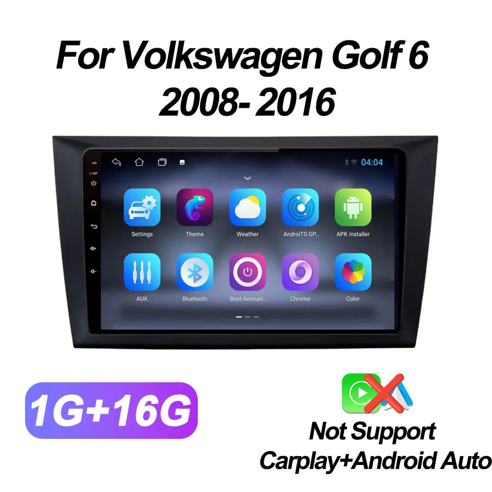 Android 15 Auto For Volkswagen Golf 6 2008- 2016 Car Multimedia Video Player Car Radio Touch Screen GPS Navigation 5G Wifi DSP