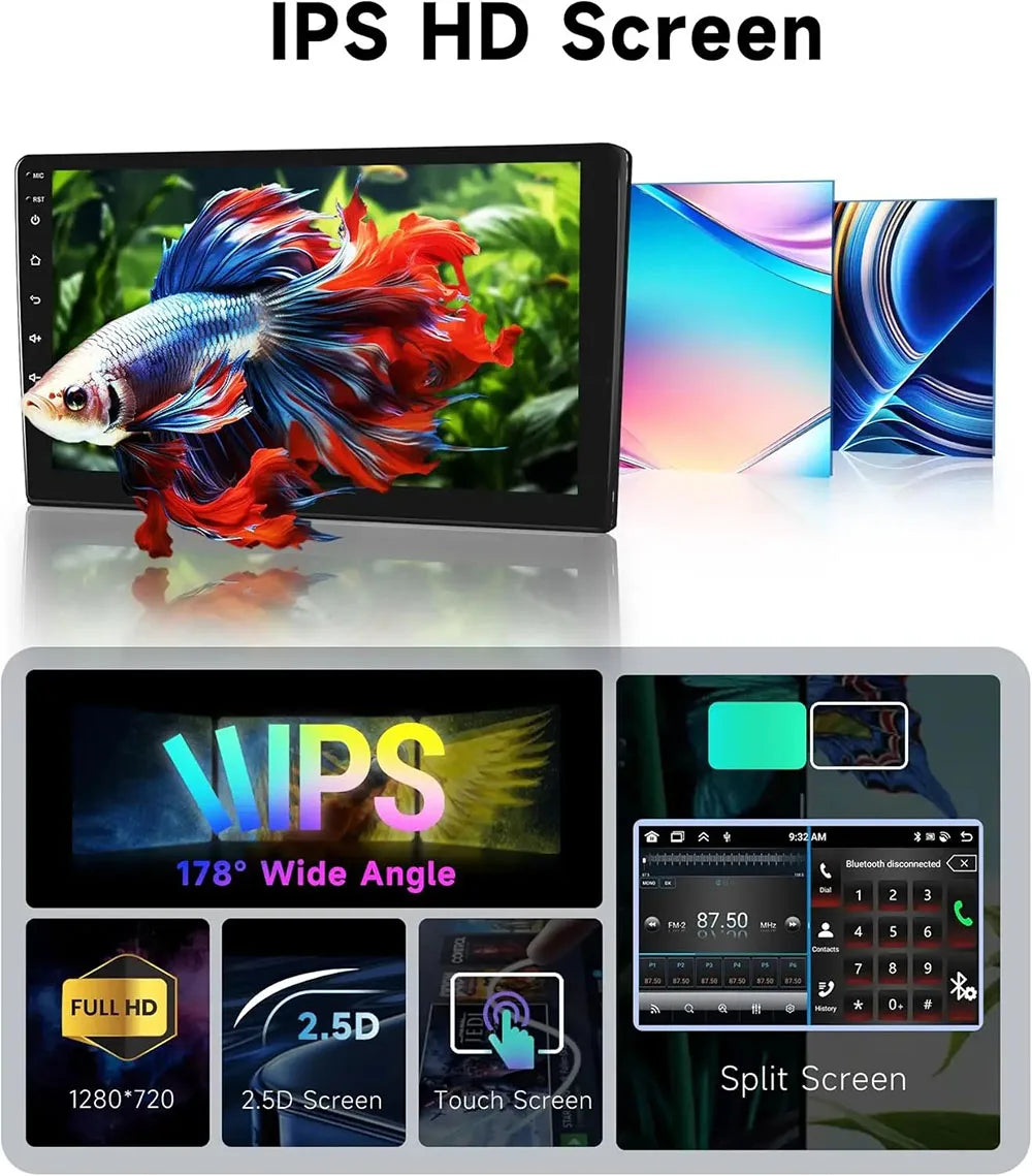 7/9/10inch 2 Din Car Audio Android 13 4/8Core Android auto Carplay 64G Automotive Multimedia Player BT Car intelligent Systems
