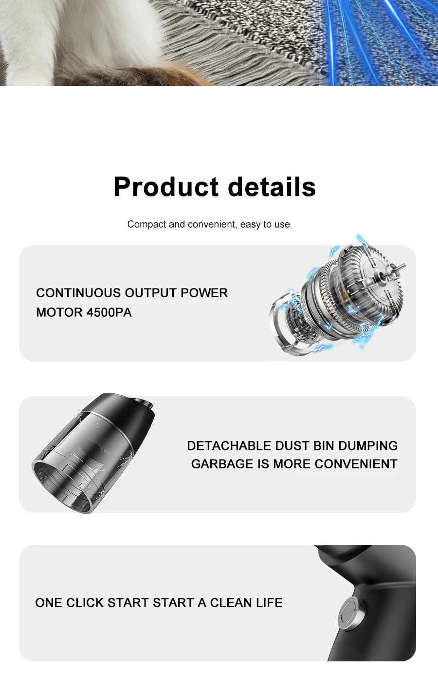 Xiaomi Car Vacuum Cleaner Handheld Wireless Vacuum Clean Household Car Mounted Strong Suction Multifunctional Vacuum Cleaner New