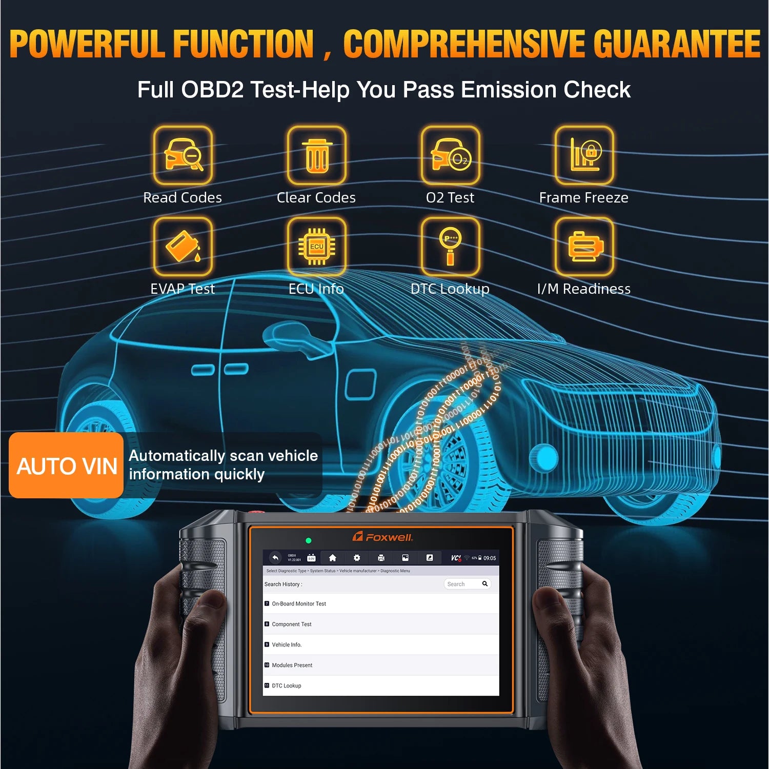 FOXWELL NT726 OBD2 Scanner All System Code Reader Scan Tool 12+ Service Reset OBD2 Diagnostic Scan Tool Lifetime WiFi Update