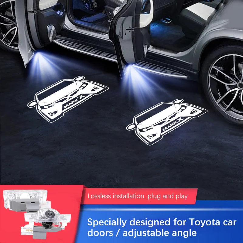 LED For Toyota Reiz Welcome Light Toyota Car Door Light 2pcs Reiz Courtesy Light For Toyota Reiz Mark X Prado Avalon Puddle Lamp